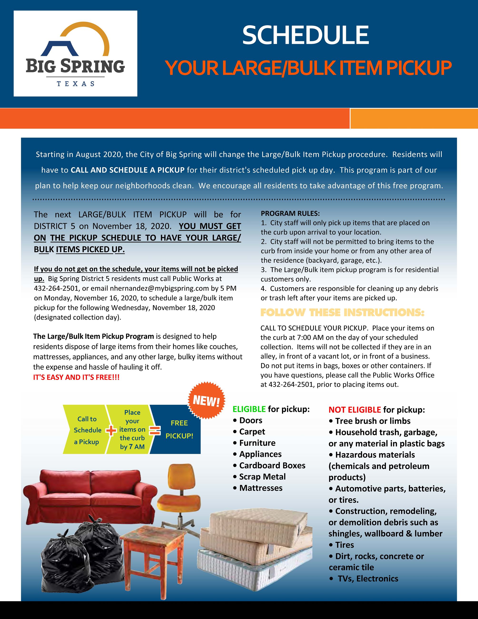 Large Bulk Item Pickup NOVEMBER